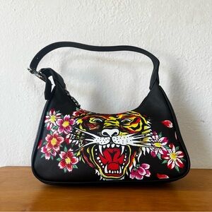 Ed Hardy x Siberia Hills Tiger Print Shoulder Bag NWOT + Dustbag
